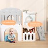 8 In 1 Toddler Slide with Basketball Hoop, Telescope, Steering Wheel, Tunnel, Ball and Storage Space - 4 of 4