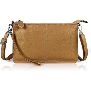 BEAFUP Women's Genuine Leather Wristlet Clutch Wallet - Compact Crossbody Bag with RFID Blocking and Multiple Card Slots - 1 of 4