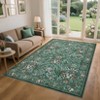 Modern Farmhouse Floral Print Area Rug for Living Room Bedroom, Modern Washable Non Slip Large Dining Room Carpet for Nursery Office Guest Room - 2 of 4