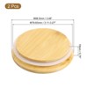 Unique Bargains Wide Mouth Mason Jar Bamboo Lids with Silicone Sealing Rings 2 Pcs - 2 of 4