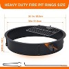 Coucheta 32 Inch Outdoors Camping Firepit Ring, Wood Burning Fire Pits, Round Heavy Duty Firepits Ring with Tongs for Outdoor Park, Backyard - 3 of 4