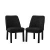 Racxily Set of 2 Minimalist Dining Chairs, Chenille Upholstered with Rubberwood Legs & High Curved Back , Black/Gray - 2 of 4