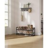 SONGMICS 2-Tier Stackable Shoe Rack - Metal Shoe Storage Shelf for Closet Entryway, Flat or Angled Shoe Organizer in Blac - 2 of 4