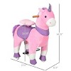 SEVOBAL Toy Vehicles Ride On Walking Unicorn with Sparkly Horn and Cushioned Seat for Kids - 3 of 4