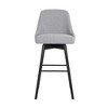 HomeRoots 26" Light Gray and Black Fabric with Solid Wood Swivel Counter Height Bar Chair - 4 of 4