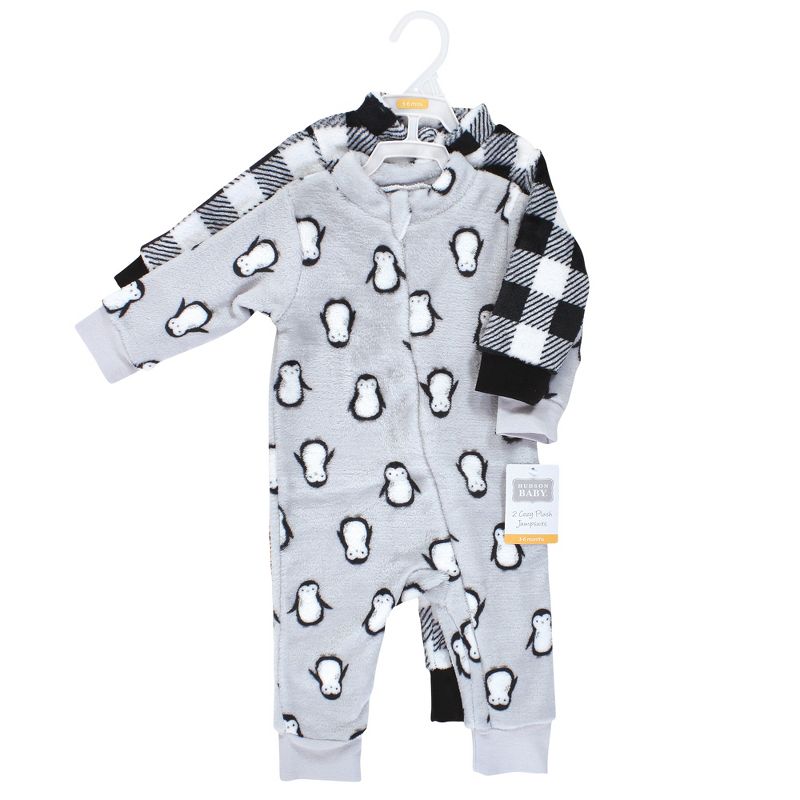 Hudson Baby Unisex Toddler Plush Jumpsuits, Gray Penguin, 2 of 5