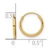 Black Bow Jewelry 12mm Children's Endless Hoop Earrings in 14k Yellow Gold - 4 of 4