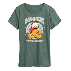 Women's - Garfield - Aquarius Rest Of The World Is Weird Short Sleeve Graphic T-Shirt - 1 of 4
