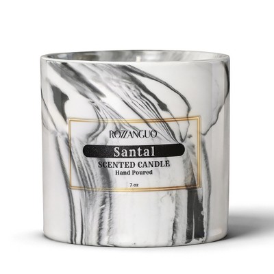 ROZZANGUO Jasmine and Sandalwood Oud Scented Soy and Coconut Wax Blend Single Wick Jar Candle