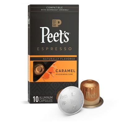 Peet&#39;s Coffee Caramel Dark Roast Espresso Capsules - 10ct