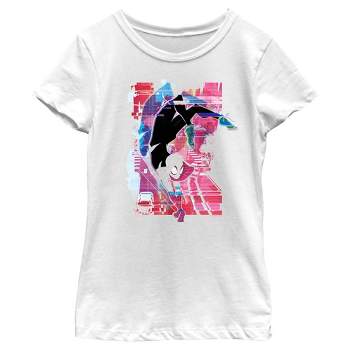 Girl's Spider-Man: Across the Spider-Verse Spider Gwen Colorful Poster T-Shirt