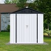 Janey Metal Outdoor Storage Box, Patio Storage Shed with 2 Lockable Doors and Foundation Base, Outdoor Furniture - Maison Boucle - 2 of 4