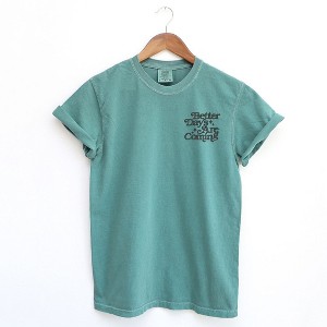 Simply Sage Market Women's Embroidered Better Days Short Sleeve Garment Dyed Tee - 1 of 3