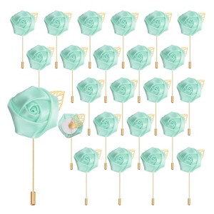 Unique Bargains Realistic Rose Boutonnieres Flower Pins for Wedding Ceremony 24 Pcs - 1 of 4