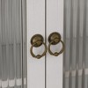 24.8"Glass Door Vintage Double Door Wall Cabinet with Three Tiers of Storage with Towel Rack, for Bathroom, Kitchen,Dining Room, White Washed - 4 of 4