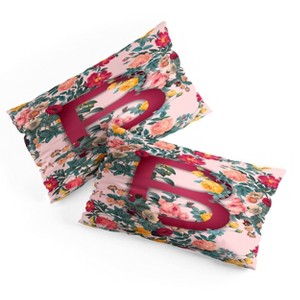 Deny Designs King Burcu Korkmazyurek Summer Botanical Monogram Pillow Shams - 1 of 3