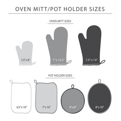 Aqua Silicone Print Mini Oven Mitts, 2-Pack