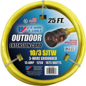 USW 10/3 Heavy-Duty Yellow Extension Cords with Lighted Plug - 1 of 2