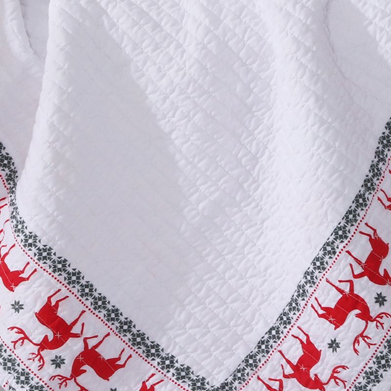 Rudolph Holiday Quilted Throw White - Levtex Home, 3 of 4