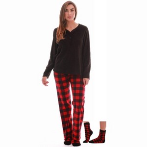 Just Love Womens Ultra-Soft Pajama Pant Set with Matching Socks - 3 Piece Micro Fleece PJ Set - 1 of 4