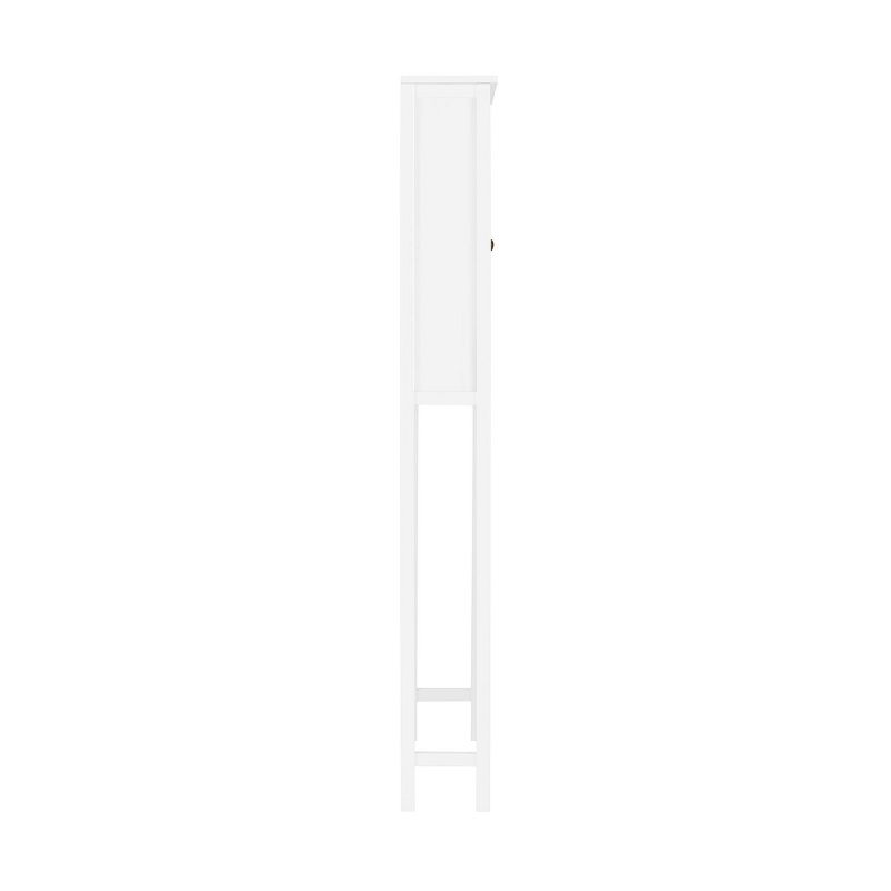 Dover Over the Toilet Hutch Bathroom Shelf with Two Doors and Two Towel Rods White - Alaterre Furniture, 6 of 15