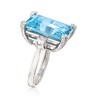 Ross-Simons 17.00 Carat Simulated Aquamarine and .30 ct. t.w. CZ Ring in Sterling Silver - 3 of 4