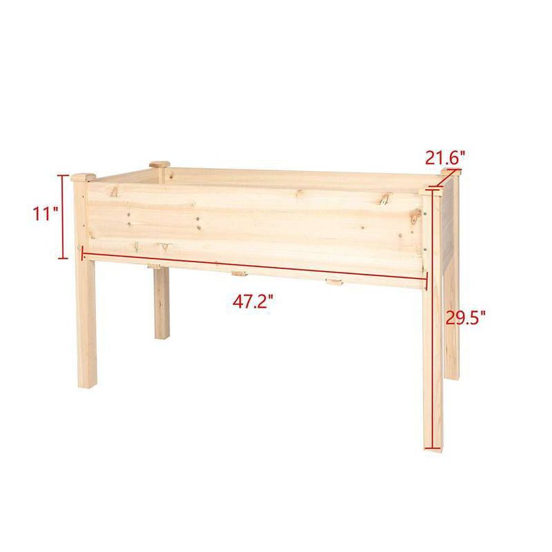 Kelly Fir Wood Patio Round Planter Box Kit , Raised Garden Bed with Stand for Outdoor Backyard Greenhouse  - The Pop Home, 2 of 7