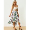 INSPIRE CHIC Women's Tropical Floral Print Ruffle Self-Tie Knot Split Beach Wrap Midi Skirt - 3 of 4