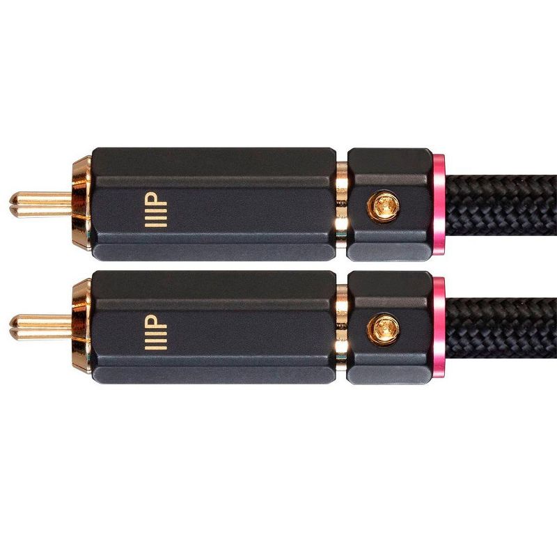 Monoprice Male RCA Two Channel Stereo Audio Cable - 25 Feet - Black, Gold Plated Connectors, Double Shielded With Copper Braiding - Onix Series, 4 of 5