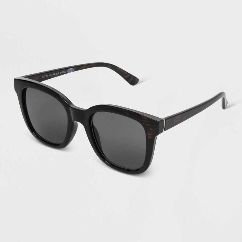 Women&#39;s Shiny Plastic Square Sunglasses - Universal Thread&#8482; Black, 3 of 4