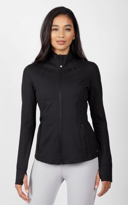 90 Degree By Reflex Interlink Ribbed Princess Seam Performance Jacket -  Black - X Small