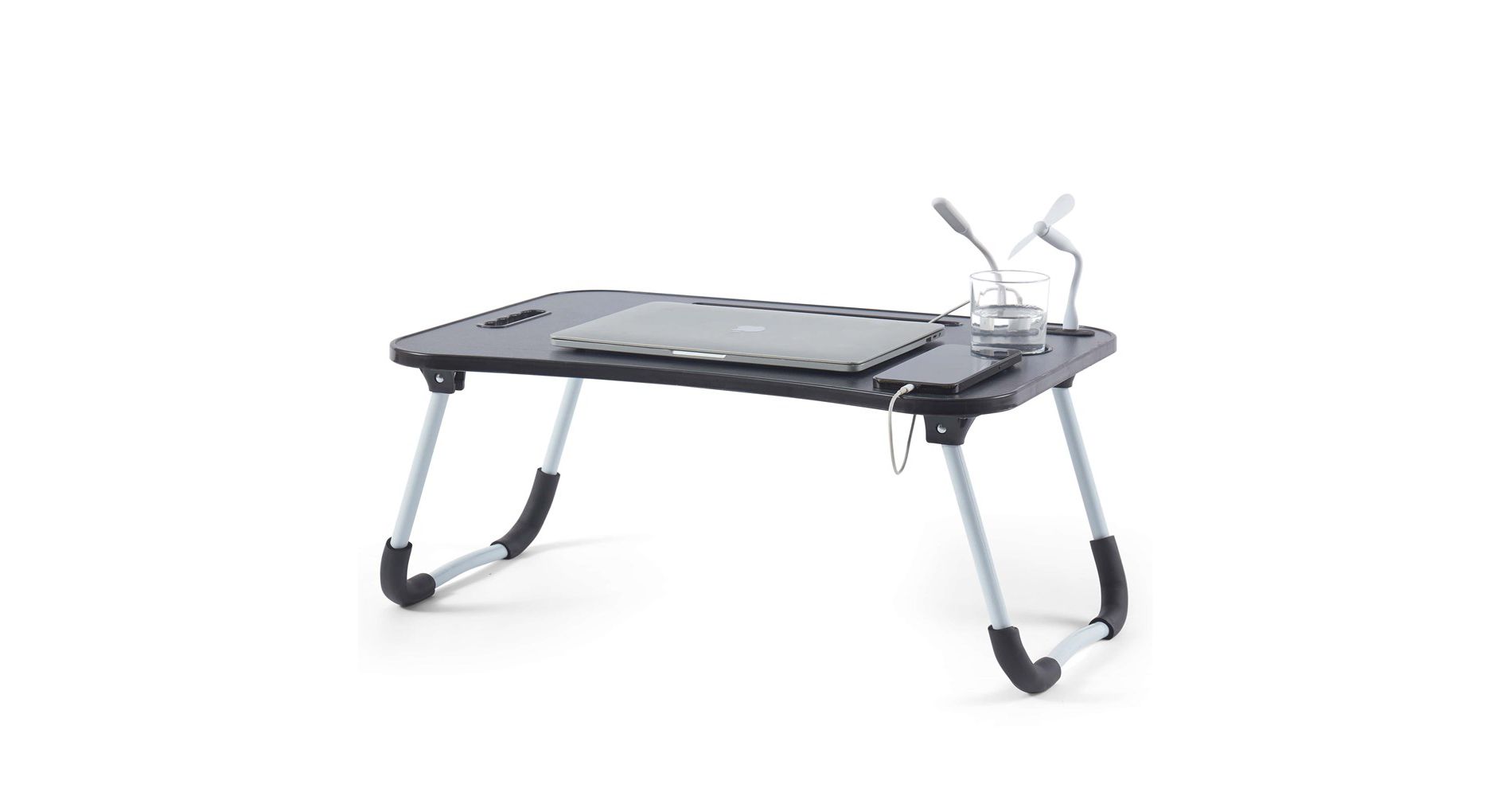 Nestl Foldable Lap Desk with USB Ports, Portable and Lightweight Laptop Stand for Working, Reading, and Writing, Large Laptop Tray