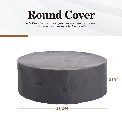 Waterproof Outdoor Patio Round Cover - Gray - Dancing Garden Collection