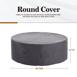 Waterproof Outdoor Patio Round Cover - Gray - Dancing Garden Collection - 1 of 4
