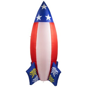 Northlight LED Lighted Inflatable Americana Rocket Outdoor Decoration - 8' - Clear Lights - 1 of 4