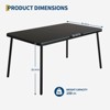 Outdoor Dining Table with 5mm Tempered Glass Top & Iron Frame,Large Black Patio Table for Garden - 3 of 4