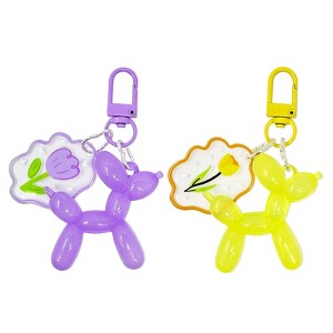 Wrapables Cute Balloon Dog Keychain, Bag Charm Accessory for Purse Handbag Backpack (Set of 2) - 1 of 4