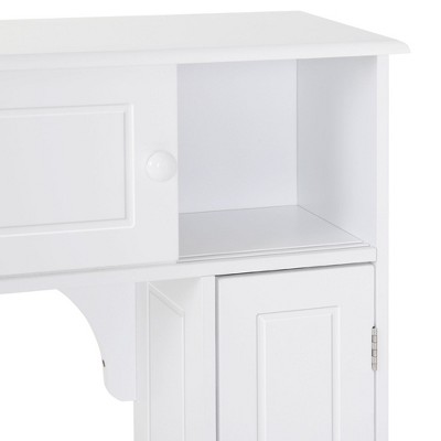 White MDF Over-the-Toilet Bathroom Cabinet with Adjustable Shelves