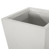 Sevobal Planters Tall Garden Large Square Plant Pots with Drainage Hole for Flowers for Succulents Air Plants Small Plants, White, 13"*13"*32.5" - 4 of 4