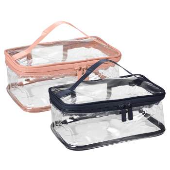 BCP 10 PCS Small Large PVC Transparent Plastic Cosmetic Organizer Bag Pouch  With Zipper Closure,Travel Toiletry Makeup Bag 6 x 4.5 Inch,7 x 7.5 Inch