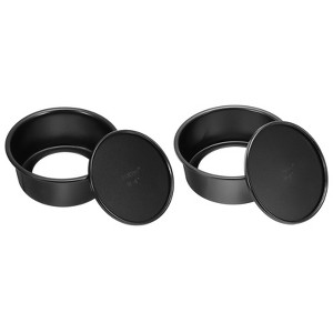 Unique Bargains Aluminum Alloy Nonstick Coating Removable Bottom Durable Round Cake Pan 1 Set - 1 of 4