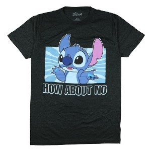 Seven Times Six StitchDisney T-Shirt Men's How About No Short Sleeve Graphic Print Tall Tee Grey - 1 of 4
