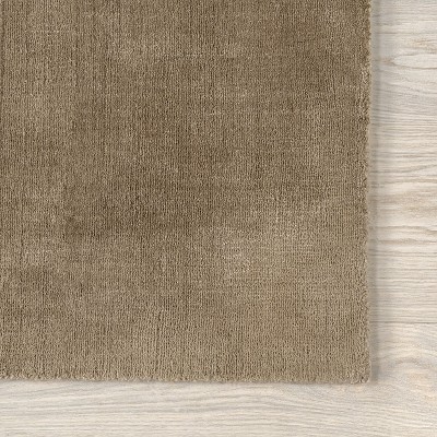 Fawn Rectangular Handmade Wool-Blend Area Rug