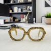 Decorative Object Metal Aluminum Eyewear-Shaped Sculpture with Textured Artisan Design - Modern Stylish Accent Decor - 3 of 4