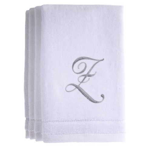 Six Monogrammed Fingertip Towel Set - Letter/Color