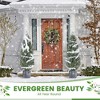 Artificial Topiary Trees Set of 2,UV Resistant Faux Cedar Porch Tree w/Decorative Grass,Potted Fake Evergreen Cypress Plants for Indoor Outdoor - 4 of 4