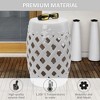 Okak 18" Modern Side Table Ceramic Garden Stool End Table with Woven Lattice Design Decorative PatioTable Outdoor/Indoor for Yard Deck, White - 4 of 4