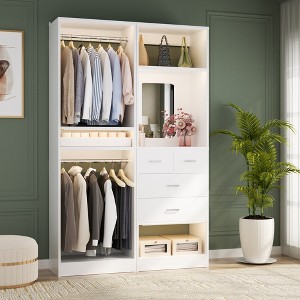Aheaplus Closet System with Drawers and Mirror - 1 of 4