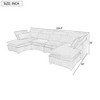 Double-Layer Cushion Modern Large U-Shaped Modular Sofa, Freely Combinable 6-Seater with Storage Function, Convertible to Sofa Bed, Perfect for Living Rooms, Offices, and Apartments - image 4 of 4