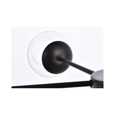 Briggs 30-Inch Black and Clear Glass Globe Pendant Light